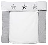 Schardt 3/713 Wickelauflage Stern grau, mit abnehmbarem Frottebezug, 80 x 75 cm - mit Applikation