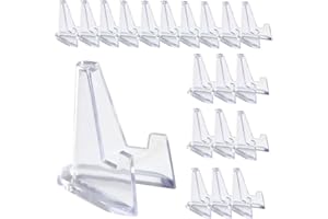 ZGLUZP 20Pcs Clear Mini Acrylic Easel Coin Display Stand,Acrylic Clear Coin Stands Trading Card Display Stand Mini Card Holder for Cards Coins Medals Handicrafts Collectibles Display 1.42 inch Tall,Easels