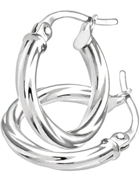 Citerna Damen-Ohrringe Creolen 9 Karat Weißgold rhodiniert 1,5 cm UER043W