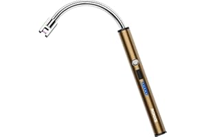 RONXS Electric Lighter, Candle Lighter Electric USB Rechargeable Lighter with Battery Display, Longer Flexible Neck Windproof Plasma Arc Long Lighters for Candles Fireworks BBQ