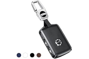 HIZH Etui na kluczyk samochodowy do Volvo XC40, XC60, XC70, XC90, C30, S60, S80, S90, V60, V70, V90, lekki pokrowiec, syntetyczny, z metalowym brelokiem do kluczy
