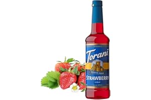 Torani Sugar Free Strawberry Syrup (750ml Bottle) - Soda Syrups for Mocktails, Cocktails, Iced Tea & Soda Drinks - Zero Sugar, No Calorie, No Carb & Vegan-Friendly