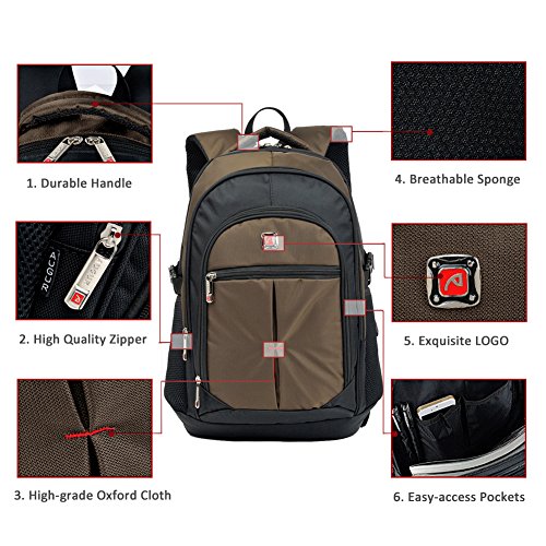 Laptop Rucksack, P.K.U.VDSL 15″ Laptop Backpack, 15 Zoll Notebook Backpack, Computer Rucksack Multifunktionsrucksack Wasserdicht Damen Herren Campus Rucksäcke mit mehreren Fächern für Schule Business - 7