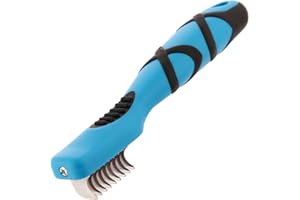 GROOM PROFESSIONAL Matt Breaker Rake for Dogs - Dematting Brush for Dogs - Dematting Tool - Tangle Remover - Perfect for Long/Wooly Coats - Unique Soft-Grip Non-Slip Handle, 9 Blade