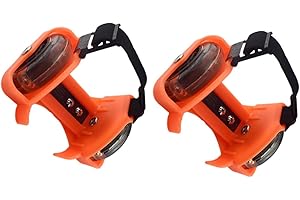 VICASKY 1Pair Adjustable Glowing Roller Skate Shoes with Portable Heel Wheels for Boy Girl Eye-catching LED Accessory for Active