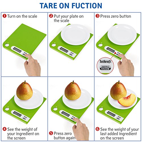 Tatkraft Green Digital Küchenwaage 5Kg mit Aufhängung aus Bequeme Lagerung - 5