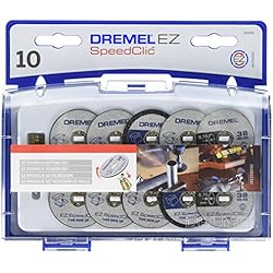Dremel SC690 EZ SpeedClic Kit d'Accessoires - Coffret de Meules à Tronçonner pour Outil Mulltifonction Rotatif, 10 Disques á Tronçonner avec Mandrin pour Découper le Métal et le Plastique