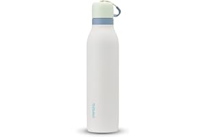 Owala FreeSip Twist Insulated Stainless Steel Water Bottle with Straw for Sports and Travel, BPA-Free, 700ml, Green/White (Iced Breeze)