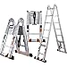 Produktbild BJL-Step Hocker Teleskopleiter - Multifunktionsleiter aus Aluminium, dickere Leiter - 5 Größen OYO (Size : 1.9+1.9 m=Straight Ladder 3.8 m)
