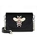 Produktbild Damen Samtbeutel Goldkette kleine quadratische Tasche Mode Biene Schulter diagonal Paket hochwertige Lederhandtasche (schwarz, 20.5 * 15 * 8.5cm)