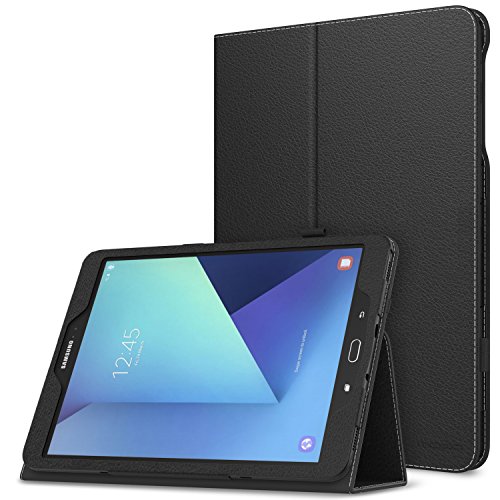 MoKo Samsung Galaxy Tab S3 9.7 Hülle - PU Leder Ständer Schutzhülle Smart Case Cover mit Stift-Schleife / Standfunktion und Auto Sleep / Wake Up Funktion für Samsung Galaxy Tab S3 9.7 Zoll (2017) SM-T820 / T825 Tablet, Schwarz