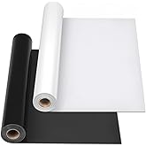HOMSUN Heat Transfer Vinyl Rolls, 2 Rolls Black and White HTV Iron on Vinyl for Shirts, Compatible with Cricut, Cameo, Heat P