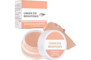 JINYUE Under Eye Brightener,Elf Concealer,E-lf Under E-ye Brightener,Pink Powder Under Eye,Elf Colour Corrector Peach,Completely Covers Dark Circles 10g（Warm nude color）