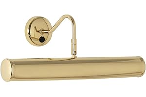 Britalia Polished Brass Vintage Retro Picture & Mirror Light | Adjustable Head | 390mm Width | Rocker Switch Operation | 2 x SES E14 Lamps Required (Not Included)