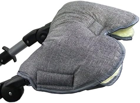 Bambiniwelt Universal muff/hand warmer for strollers, buggies, joggers, with one piece jumpsuit (dark grey).