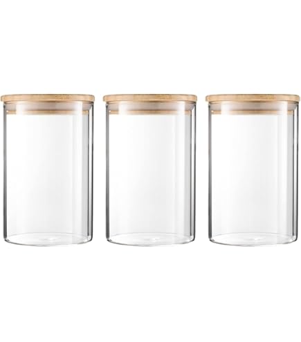 NERTHUS FIH 781 Glazen container met bamboedeksel, 700 ml, 800 ml