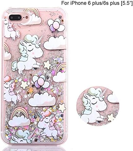 uiano® Unicorn iPhone 6 Plu/6S Plus Case Cover, Bling Glitter bright Liquid Crystal Back case Cover Shinny hard Protective Shell for Apple iPhone 6/6S Plus--COLORFUL [Lifetime Warranty]