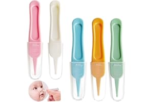 5 Stück Baby Nasenpinzetten Set, Ouceanwin Infant Nase Reinigung Pinzette Sicherheits Pinzette Rundkopf Kunststoff Cleaner Clip, Baby Ohrnasen Nabelreiniger Clip Tool für Nasenreinigungswerkzeuge