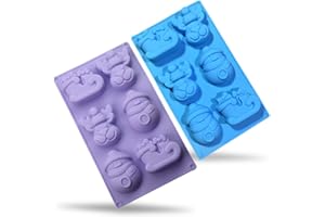 Silikon Seifenform, Weihnachten Seifenform, DIY Backformen Werkzeuge, Schokoladenformen, Form von Schneemann/Rentier/Schlitten, für Urlaub Kuchen, Pralinen, Gelee, Seife, 2 Stück, B