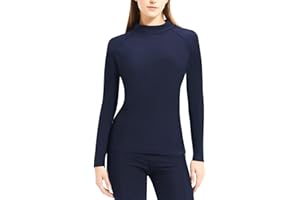 TERODACO Rash Vest Women Quick Dry SPF50 Swim Top Women Long Sleeve Stretchy Rash Guard Ladies Swimsuit Surfing Wetsuit Top,Soft Lightweight Seamless