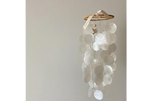 ZOYIEP Windspiel Capiz-Muscheln-Perlmutt-Muscheln in Weiß für Heim Hängende Ornamente Kinderzimmer schmücken (Groß)