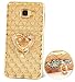 Produktbild ISENPENK für Samsung Galaxy A3(2016)/A3(2016) Duos/A310F Hülle,Ultra Slim TPU Silikon Transparent Durchsichtig,Bling Glänzend Glitzer Strass Crystal Kristall Diamant Schutzhülle Muster Diamant-Gitter Handy Hülle Back Cover Phone Protective Case Tasche[Gold Linie,Gold Herz]