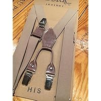 Hosenträger für Herren, Beige - braun, 100% Handarbeit; Echtlederelemente