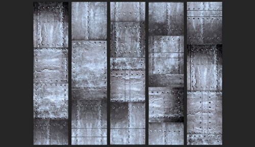 PURO TAPETE | 3 Motive zur Auswahl | Realistische Tapete ohne Rapport und Versatz | Kein sich wiederholendes Muster | 10m VLIES Tapetenrolle | Metal Blech f-A-0271-j-d - 2