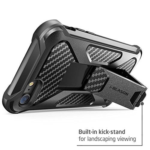 iPhone 7 Case, iPhone 8 Case, i-Blason Transformer [Kickstand] Apple iPhone 7 / iPhone 8 [Heavy Duty] [Dual Layer] Combo Holster Cover case with [Locking Belt Swivel Clip] (Black)