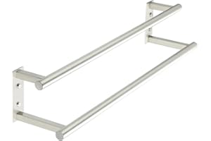 Mooche Brushed Towel Rail Wall Mounted, Bathroom Towel Holder Double Towel Rack for Bathroom, SUS304 Stainless Steel 600MM Towel Shelf Double Towel Bars for Hotel,Kitchen,Drawing Room,Toilet