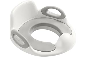 XMTECH Kinder Toilettensitz WC Sitz, Baby Training Toilettentrainer, Kloaufsatz Kinder mit Anti-Rutsch Griff und Spritzschutz (Grau)