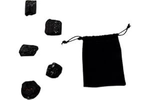 PANDIUI23 Piedra Turmalina Negra Naturales de 20 a 30mm 5PCS, Turmalina Negra en Bruto Protección Electromagnética, cristal de cuarzo negro natural para la fabricación de joyas (Turmalina, 5)