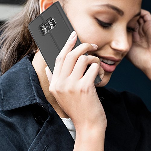 Samsung Galaxy S8 Plus PU Leder hülle Case Moonmin® Bookstyle Klapphülle Wallet Tasche Flip Tasche mit Kartenfach und Ständer Anti-Rutsch Stoßfest hülle + StylusStift für Samsung Galaxy S8 Plus 2017 (Schwarz) - 7