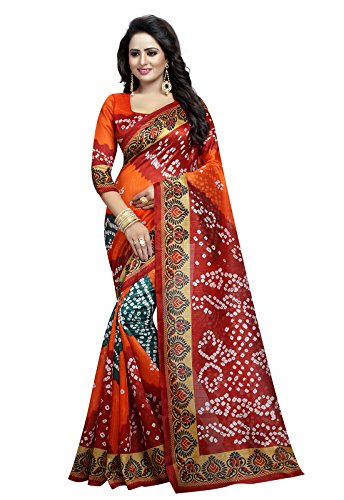 Ishin Bhagalpuri Art Silk Multicolor Bandhani Printed Party Wear Wedding Wear Casual Wear Festive Wear Bollywood New Collection Latest Design Trendy Womens Saree/Sari RS.424 (86.00% Off) - Amazon