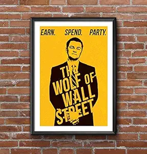 Wolf of Wall Street Movie Poster Frame for Room & Office (10inch X 13inch, Framed)