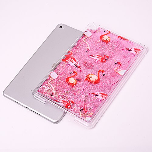 Felfy Liquid Flüssigkeit Hülle für iPad Mini 4,Glitzer Flüssig Wasser Hülle für iPad Mini 4,iPad Mini 4 Hard Hülle Luxe Kreativ Glitzer Herz Flamingos High Heels Shiny Glanz Sparkle Schwimmend Treibsand Muster Kristall klar Liquid Bling Hülle Crystal Clear Hard Case Transparent Kristall Bumper Handyhülle für iPad Mini 4 + 1x Silver Stylus + 1x Bling Dust Plug [Zufällige Farbe] - 5