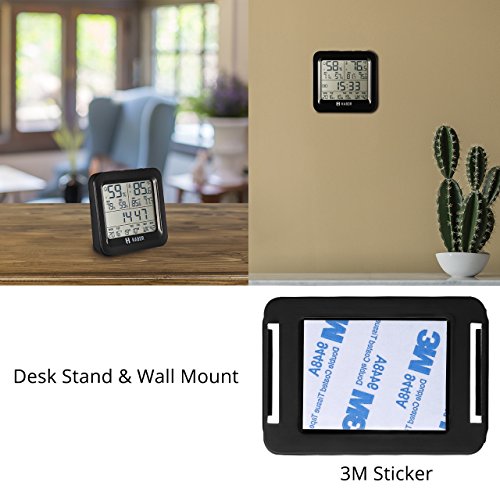 Habor Digital Wireless Thermo-Hygrometer Feuchtigkeitsmesser Hygrometer Feuchtesensor Monitor Raumklimakontrolle Raumluftüberwachtung ideal für Schlafzimmer, Büro, Wohnzimmer, Kinderzimmer, usw - 5