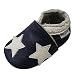 Mejale Baby Shoes Toddler Infant Soft Leather Sole Newborn Boys Girls Crib Moccasins(Navy Blue,18-24 Months)