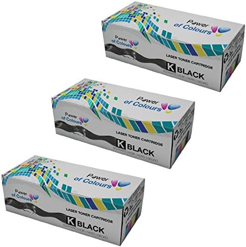 Power of Colours 3x BLACK Toner Cartridges Replacement for HP CB435A (1,500 Pages) LaserJet P1005, P1006, P1007, P1008, P1009, Canon i-SENSYS LBP-3010, 3100, LaserShot LBP-3018, 3108, 3050, 3150, 3010, 3100