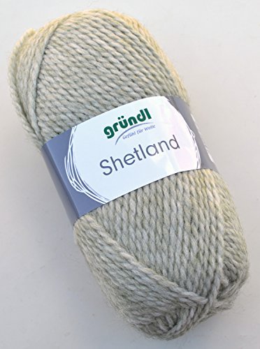 Gründl Wolle Shetland Farbe 02 - salbei melange - Handstrickgarn in Pastelltönen zum Stricken & Häkeln