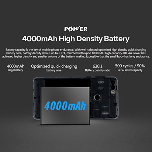 LEAGOO KIICAA POWER 5,0 Zoll Android 7.0 Smartphone Dual SIM 3G ohne Vertrag Handy MT6580A Quad Core 1.3GHz 2GB RAM 16GB ROM Dual Kamera, Fingerabdruck, 4000mAh Akku (Gold)