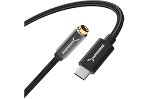 ‎SABRENT Sabrent USB-C auf kopfhörer | USB TYP C auf Klinke 3,5 mm | USB Externe Soundkarte | Audio zu USB Adapter | USB soundkart konverter for Samsung Galaxy, PS4, PS5, Windows und Mac, 50cm Kabel (CB-UC35)