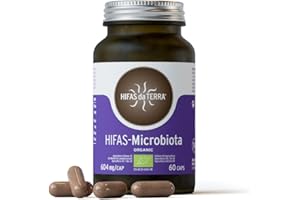 HIFAS DA TERRA - HIFAS-Microbiota Extractos de Hongos Puros de Reishi, Melena de León, Pleurotus y Shiitake para el Bienestar Digestivo, con Efecto Prebiótico - Bote 60 Cápsulas