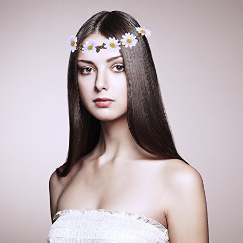 eBoot 3 Stück Daisy Blumen Stirnband Haarband Kopfband Krone mit justierbaren elastischen Band für Hochzeit - 7