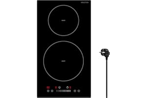 Gudsunal Induktionskochfeld, Kochfeld 2 Platten Einbau, 3600 W, kontinuierliche Niedrigleistungsheizung, Boost, 9 Leistungsstufen, Timer, automatische Abschaltung, Kindersicherung, Topferkennung