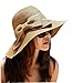 Produktbild GODHL Strandhut mit Schleife, Sonnenschutz, zusammenklappbar, breite Krempe, Strohhut, für Damen