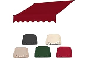 CYXOZ Ersatz Für Einziehbare Klemmmarkise, Sonnenschutzdach Für Einziehbare Markisen,Langlebiger Markisenstoff, Wasserdichter Mehrzweck-Markisenschutz, Markisen Ersatzteile-Rot||4m