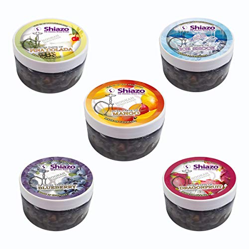 DXP Shiazo Assortiment de 5/12 variétés de pierres à vapeur pour shisha chicha narguilé, sans nicotine substitut au tabac