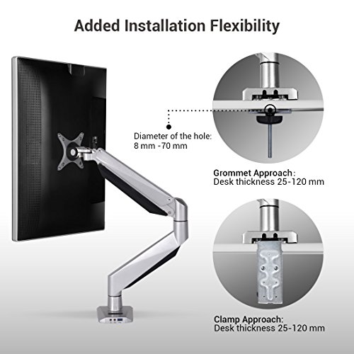 Fleximounts D7L Gasfeder Monitorhalter Tischhalterung Standfuß für 10 „-34“ LCD LED TV Bildschirme Flachbildschirm, Belastbarkeit:6-15 kg, neigbar, schwenkbar 360°, höhenverstellbar - 7
