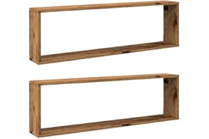 vidaXL Wall Cube Shelves Storage Floating Shelf 2 pcs Old Wood Engineered